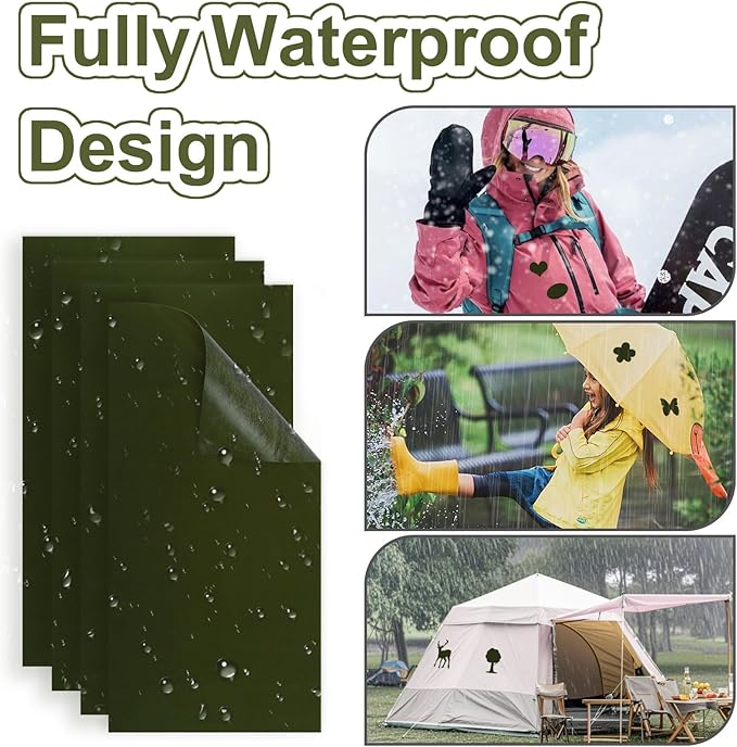 8PCS 7.8x3.9 inch Nylon Repair Patch Self-Adhesive Fabric Patch Down Jacket Repair Patches for Puffer Jackets Tenacious Tape Polyester Waterproof Lightweight Tent Repair Patch Kits for Clothes Bag
