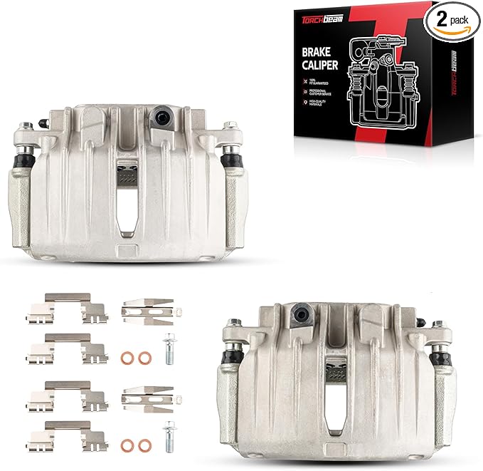 Torchbeam 2PCS Rear Driver and Passenger Side Brake Caliper For Chevrolet GMC Cadillac for 2001 2003-2006 Silverado 1500, 2001 2003-2006 Sierra 1500, Disc Brake Caliper Replace # 18B4764+18B4765
