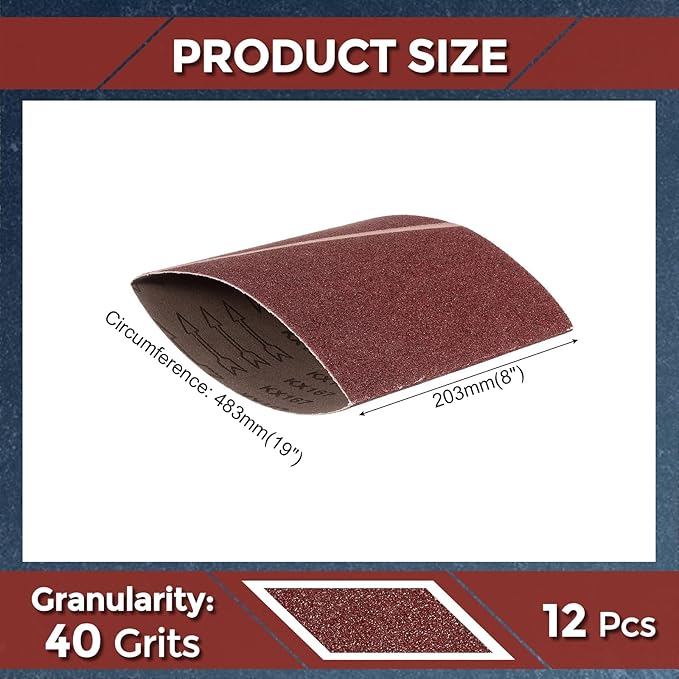 5 Pcs Sanding Belts 8 x 19 Inch 40 Grit Aluminum Oxide Abrasive Sandpaper for Belt Sander Metal Grinding Wood Working Weld Rust Removal