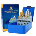 18Pcs SAE Drill and Tap Set with 1Pc Tap Wrench, M2 HSS Thread Tap Set from 6-32 UNC to 1/2"-13 UNC, Combination of Drill and Tap Set for Metal,with Metal Indexed Box