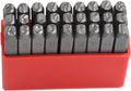 27pcs Heavy Duty Steel Stamp Uppercase Reverse Letters 3/16 5mm Hand Stamping Character Mark Code Alphabet Punch Kit for Bracelet Ring Jewelry Sheet Metal Plate Making Mold Die