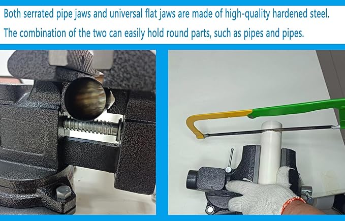 MYTEC 2-In-1 Work Bench Vise, Upgraded Multi-Purpose Table Vice, Universal Rotate 270°Work Clamp-On Vise, 4.5" black