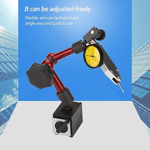 Dial Indicator Magnetic Base Holder Kit, Strong On/Off Switch Magnet Stand with Fine Adjustment and Flexible Arm for Lever Test Indicator