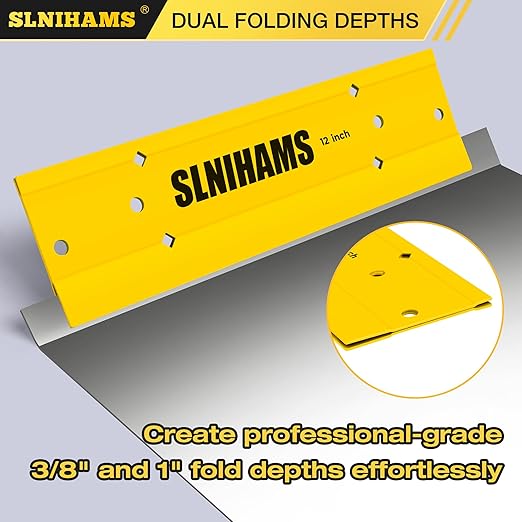 Sheet Metal Bender, 12 Inch Folding Tool for HVAC, Ductwork, Precision Folding Tool for 3/8" & 1" Folds, Heavy-Duty Sheet Metal Tools for Pros