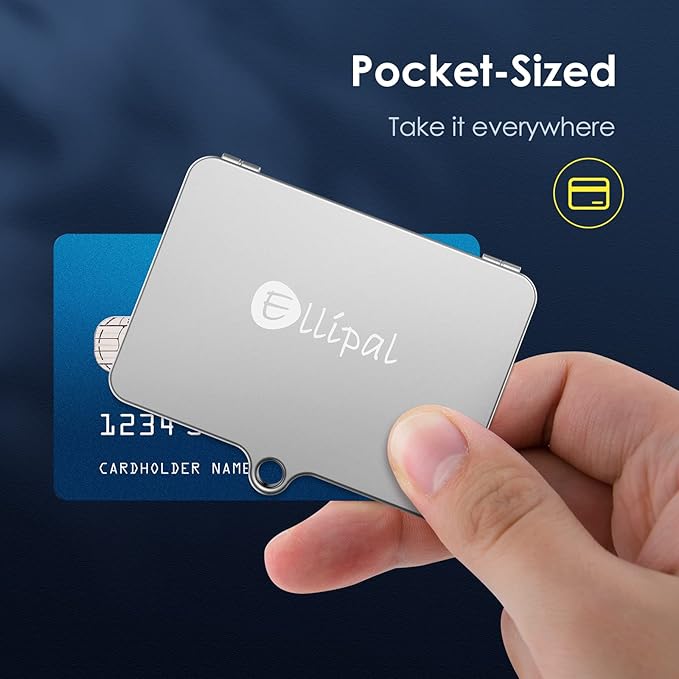 ELLIPAL Crypto Seed Phrase Backup, 316 Stainless Steel Metal Seed Phrase Storage with Lock Hole, 24 Words Backup, Compatible with BIP39 Hardware Wallets, Ledger, Trezor
