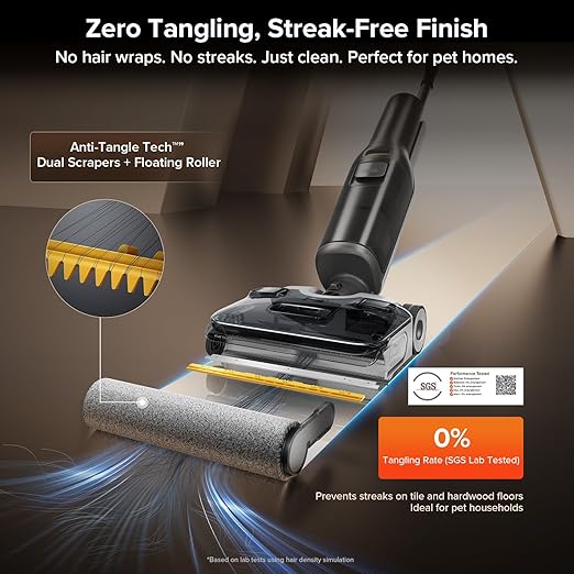 roborock F25 ALT Vacuum Mop, Wet Dry Vacuum Cleaner, Cordless Hard Floor Cleaner Machine with AI Assistant Wheels, 180° Lie-Flat, 194°F Hot Air Flash Drying & Hot Water Self Cleaning Electric Mop
