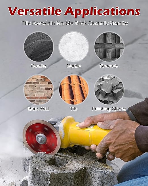 10 Pcs Diamond Saw Blades, 4-1/2 Inch Super Thin Tile Grinder Cutting Blade, Diamond Blade for Angle Grinder Cutting Porcelain Tile Granite Marbles