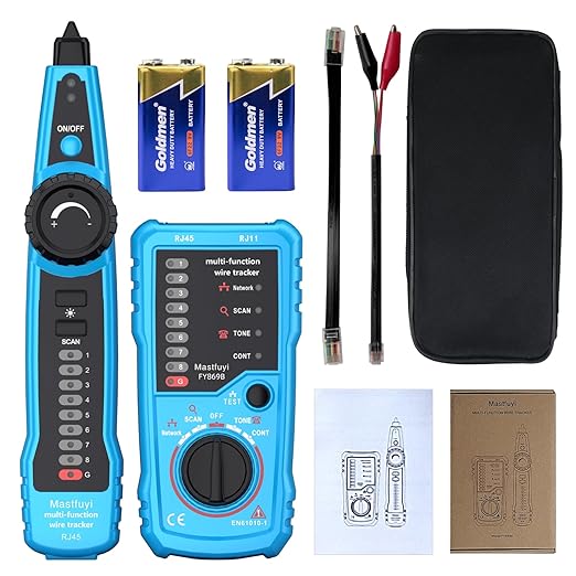 Network Cable Tester, Digital Signal Line Finder with Probe Tone, Ethernet LAN Network Cat5 Cat6 Cable Maintenance Collation, RJ11 RJ45 Cable Tracer, Telephone Line Test