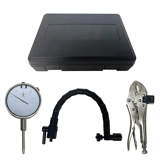 Disc Brake and Rotor/Ball Joint Gage Set, MFQNENLK 0-1"/0.001" Indicator with 360 Deg Flexible Arm & 7 in Locking Pliers, 0.001'' Precision Automotive Dial Indicator Brake Runout Gauge Measuring Tool