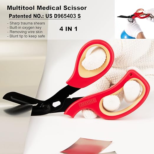 MEUUT 2 Pack Trauma Shears Patented Bandage Scissors - Medical Supplies with 8 inch Heavy Duty Medical Scissors for EMT Workers Nurses