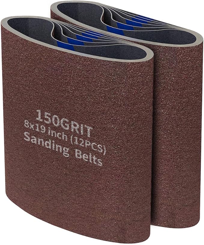 12 Packs 8 x 19 inch 150 Grit Cloth Floor Sanding Belts Ideal for Sanding Commercial and Residential Flooring