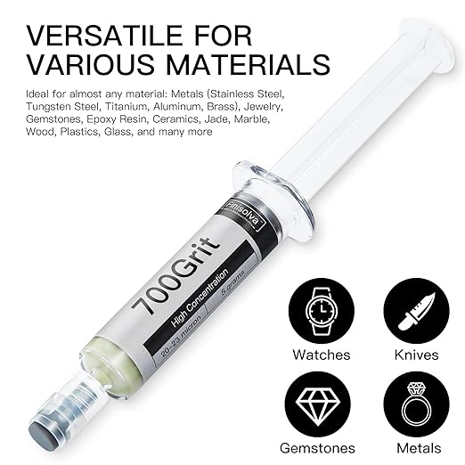 Diamond Polishing Compound Lapping Compound 700 Grit 20-23 Microns with 30% Concentration of Diamond Powders Diamond Stropping Paste for Glass Marble Metal Resin Rock Jewelry Watch etc.