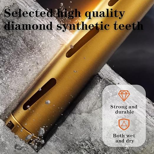 4.25" Dry Drill Core Bits for Cured Concrete with Rebar Brick Blonck Masonry etc 12.2in/310mm Drilling Depth，10mm Diamond Segment Height，2 Adapters