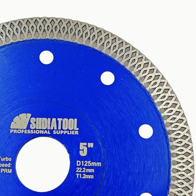 SHDIATOOL 5 Inch Diamond Saw Blade Cutting Porcelain Tile Ceramic Granite Marble Brick