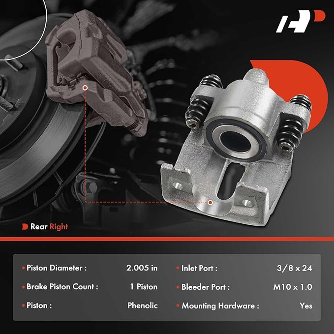 A-Premium Disc Brake Caliper Assembly Without Bracket Compatible with Select Ford and Lincoln Models - For F-150 2004-2011, Lobo 2005-2009, Mark LT 2006-2008 2010-2011 - Rear Right Passenger Side