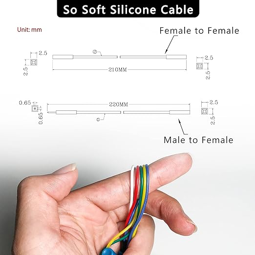 Test Lead Set, Mini Grabber Test Hook Clips Silicone Jumper Wires Cable for Logic Analyzer Electrical Testing, 60 V, 3A(6 Colors 18PCS)