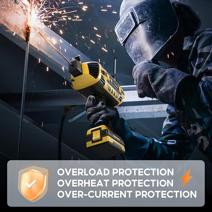 Portable Handheld Welding Machine - 110V IGBT Inverter Handheld Welder, 20-120A Portable ARC Welder with 5 Variable Current Adjustments,Hot Start & Anti-Stick for 3/32"-1/8" Welding Rods(Yellow)