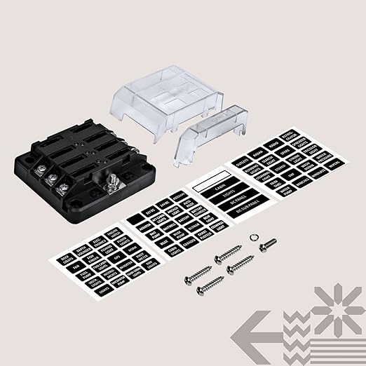 True Mods 6 Way Blade Fuse Box for Automotive [ATC/ATO Blade Fuses] [100 Amp][LED Indicator] [Modular Design] [12V - 30V DC] Auto Marine Fuse Block