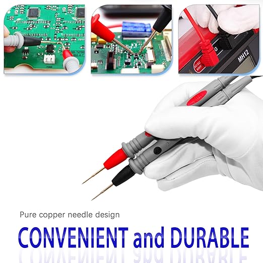 Digital Multimeter Test Leads, 2PCS Crocodile Clips, Professional Probe Kit with Banana Plugs