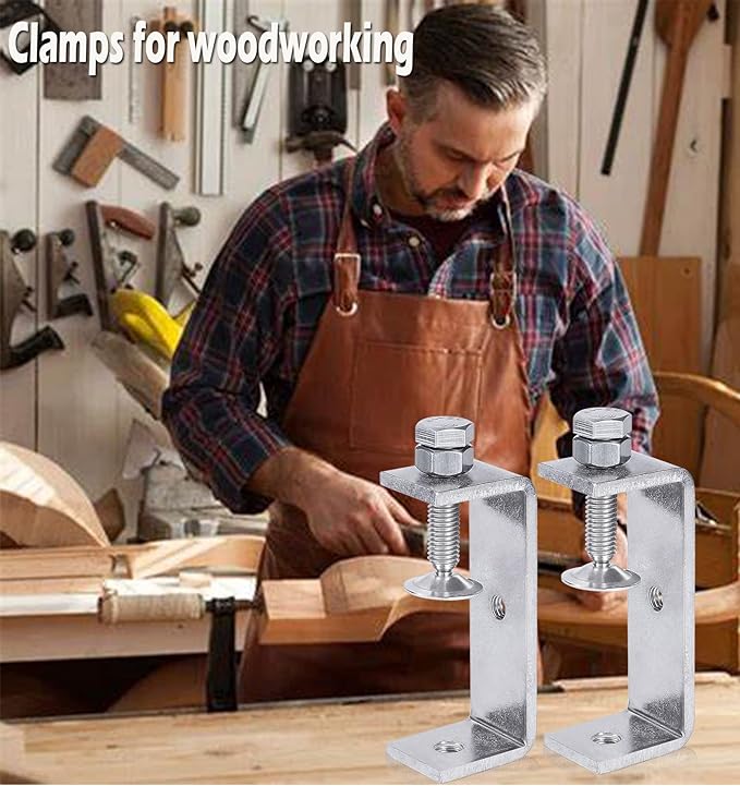 304 Stainless Steel C Clamp Tiger Clamp Woodworking Clamp Heavy Duty C-clamp With Wide Jaw Openings (65MM)，2PCS