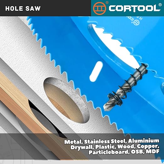 6 Inch Hole Saw with Arbor for Metal and Wood Cutting, Bi-Metal Hole Cutter, 6" Hole Saw Kit for Drywall, Wood, PVC Boards, Fiberglass and Vent Pipes