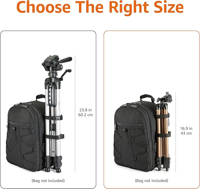 Amazon Basics 50-inch Lightweight Portable Camera Mount Tripod Stand with Bag, for Travel Photography, Champagne (Pack of 10)