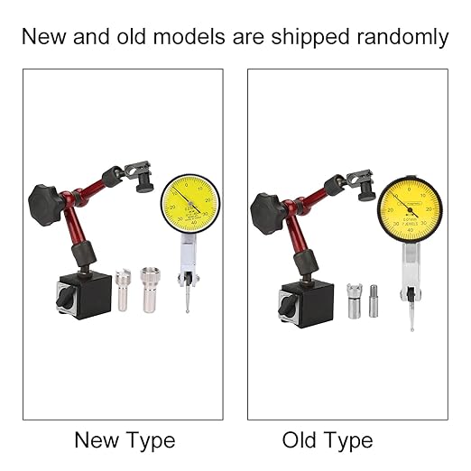 Dial Indicator with Flexible Strong Magnetic Stand Base Holder Adjustment with Lever Dial Test Indicator Gauge Exactness Scale and Installation Accessories 0-0.8mm Tester Gage Resolution 0.01mm