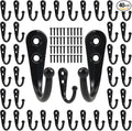 Wall Hooks for Hanging, 40 Pack Black Small Coat Hooks with 80 Screws, Heavy Duty Single Prong Wall Hooks for Keys, Cups,Towels,Bag and More