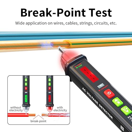 ZOYI ZT-DB03 AC Voltage Detector - Non-Contact Voltage Tester Pen, Adjustable Sensitivity, Electricity Tester, Live Wire Tester, Electrical Tester Pen, 12-1000V