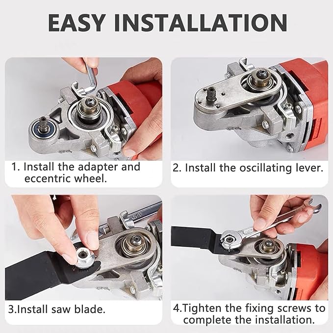 Oscillating Tool Adapter for Angle Grinder,Oscillating Multi Tool Kit with 19-piece Electric Multitool for Cutting Wood Drywall Nails Remove Grout & Sanding.