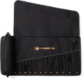 Wrench Roll, Wrench Roll Up Pouch, Gifts for Men Father Dad Mechanic, Heavy Duty Canvas Wrench Organizer Bag (Black, 12+1 Metric)