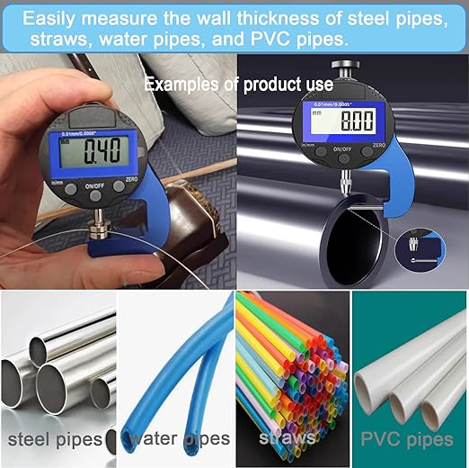 Digital Indicator Measuring Range 0-10mm0.0005''/0.01 mm Measuring Indicator, Digital Thickness Gauge, Suitable for use on CNC Machine Tools, lathes and Other Equipment.（YT）