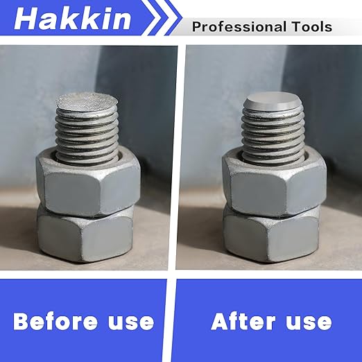 Hakkin 5Pcs Burr Removal Tool, Deburring External Chamfer Tool with Tungsten Carbide Blade, Hex Shank Deburring Tool for Metal, Bolt Thread Repair with Quick Release Shank Fits 1/8”-3/4”(3mm-20mm)