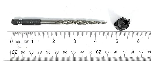 FTG USA Adjustable Wood Countersink Drill Bit #12 (7/32") with Tapered Drill Bit for Woodwork