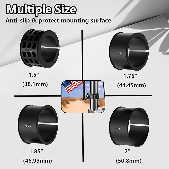 Thicken UTV LED Light Bar Mounts 2PCS, Heavy Duty CNC Aluminum 360° Adjustable Whip Light Mount Light bar Mounting Bracket, Fit 1.5''/1.75''/1.85''/2''/2.1'' Roll Cage