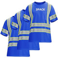 sesafety 3PACK High Visibility Shirts for Mens, Class 3 Hi Vis Reflective Construction Shirts for Men with Pocket Safety T Shirts for Men Work Shirt for Mens Short Sleeve