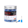 HKS 1000PCS Wire Ferrule Connectors - AWG 22-0.5mm² Copper Barrel Pin Cord Ends Insulated Ferrules Terminals - E0508 Blue