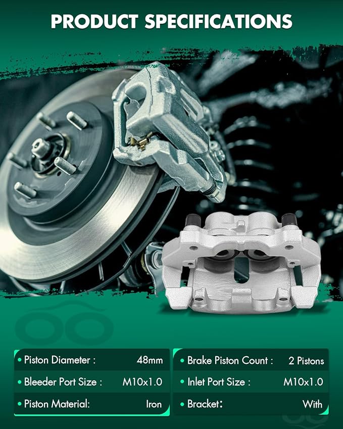 SCITOO 18B5297A Front Left Disc Brake Caliper Assembly w/Bracket For Dodge For Durango 2011-2018,For Jeep For Grand Cherokee 2011-2020