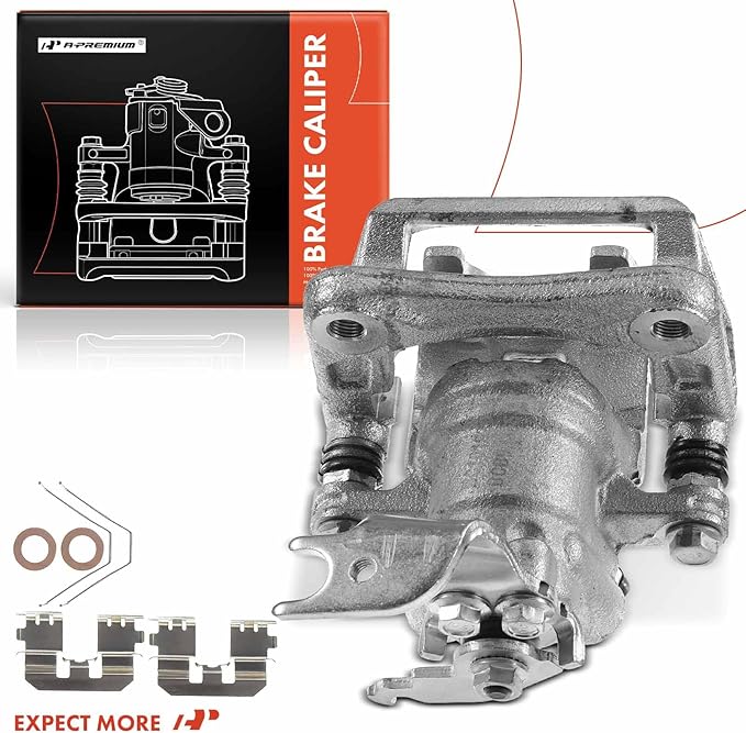 A-Premium Disc Brake Caliper Assembly with Bracket Compatible with Select Acura and Honda Models - TSX 2009-2014, Accord 2008-2012 - Rear Right Passenger Side