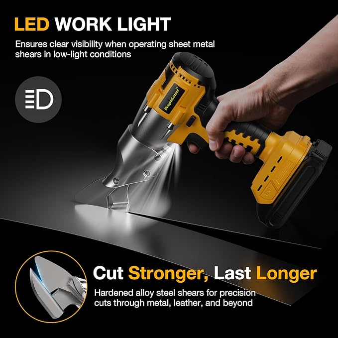 Cordless Metal Shears for Dewalt 20V Max - 14GA Steel Metal Cutter, 360° Pivoting Head, 400Nm Torque Cutting Stainless Sheet, Iron, Carpet, Leather, Cardboard(NO Battery)