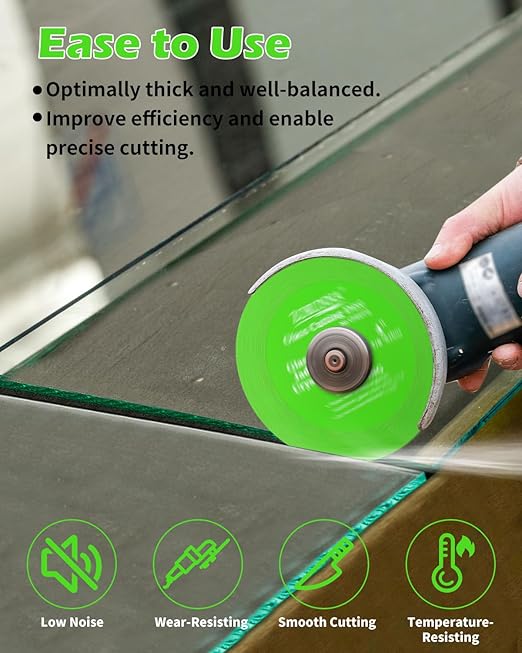 5 Pack Glass Cutting Disc for Angle Grinder, 4" X 7/8" Tile Cutter Blade, Ultra-Thin Glass Cutters Tools for Grinding Ceramic, Crystal, Tile, Jade, Wine Bottle.