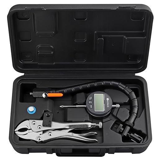 Neoteck Disc Brake Rotor Gauge Dial Indicator 1"/0.0005" Digital Runout Gauge Set Ball Joint Runout Set with 360° Flexible Arm Tight Grip Locking Vise for Automotive, Mechanical, Industrial Processes
