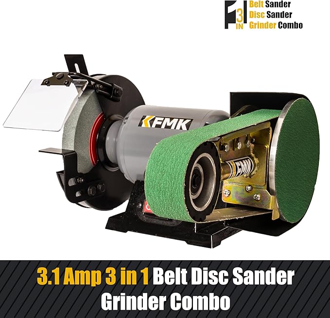 𝟑𝐢𝐧𝟏 2"x36" Belt Sander 7" Disc Sander and 8" Grinder Combo, 3.1 Amp Bench Belt Sander for Metal Working, 2 inch Belt Grinder for Knife Making and Sharpening, KF8236