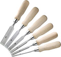6 Piece Bevel Edge Wood Chisel Set 1/4 inch(6mm), 3/8 inch(10mm), 1/2 inch(12mm), 5/8 inch(16mm), 3/4 inch(20mm), 1 Inch(26mm) with Hornbeam Handles and Stainless Steel Ferrules