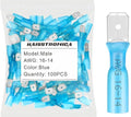 haisstronica 100pcs Blue Heat Shrink Male Spade Connectors,16-14 Gauge Insulated Electrical Crimp Wire Terminals