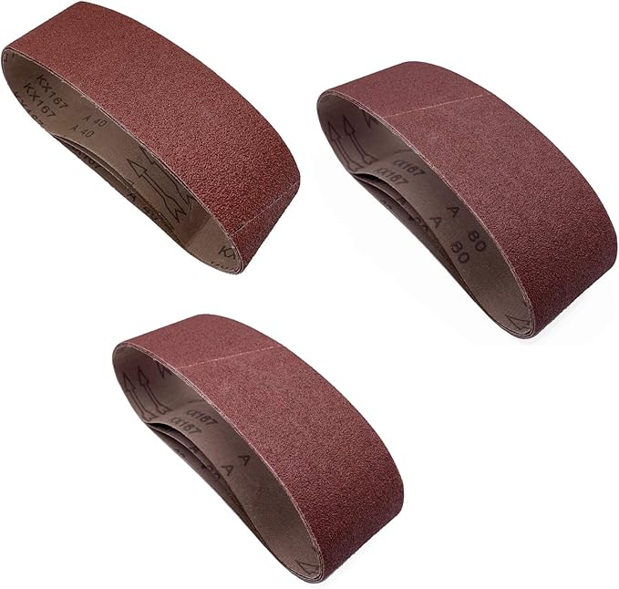 24 Pcs 3 Inch x 24 Inch Sanding Belts,Aluminum Oxide Belt Sander Sandpaper (8 Each of 40 60 80 Grits)