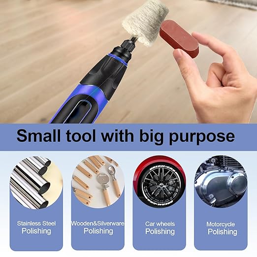 Neeki 6 Drill Buffing Wheels and 3 Polishing Compounds, Multi-Specification Wheel Kit for Metal, Stainless Steel, Jewelry, Wood, Ceramic, Glass, and Other Surfaces