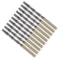 Drill Bit, 4mm Cutting Diameter, 4341 HSS Gold and Black 118° Cutting Angle Number Jobber Bits - (Applications: for Drilling Soft Metal Plastic Wood), 10-Pieces
