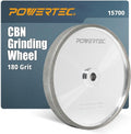 POWERTEC CBN Grinding Wheel 8 Inch 180 Grit, Bench Grinder Wheel for Sharpening HSS Tools, Lathe Tools & Chisel Set, 8" x 1" Wide, 5/8" Arbor Bench Grinder Wheels for Bench Grinder, 1 PK (15700)
