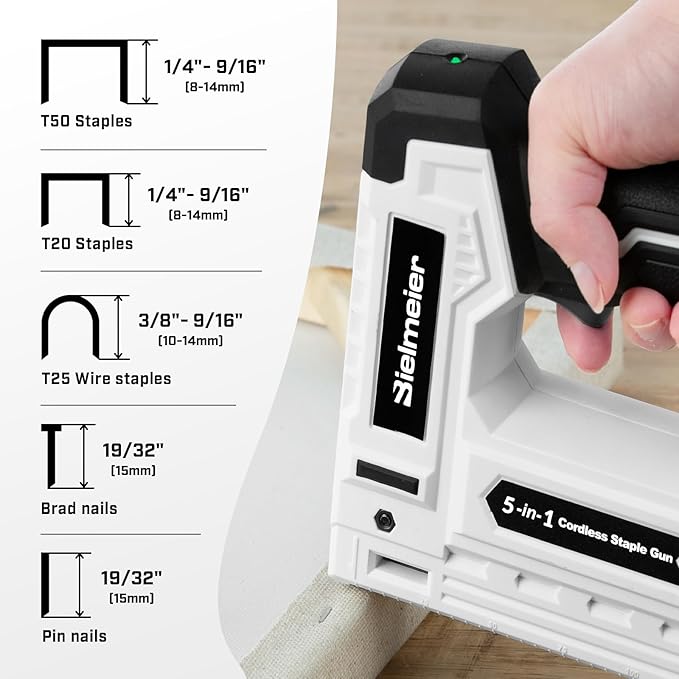 Electric Staple Gun 5 in 1 Band Nailer, 4V Rechargeable Cordless Stapler, Nail Gun Battery Powered with 2,000 Staples and Nails, Power Tacker Pin Nailer for Home Use, Wood, Upholstery, DIY